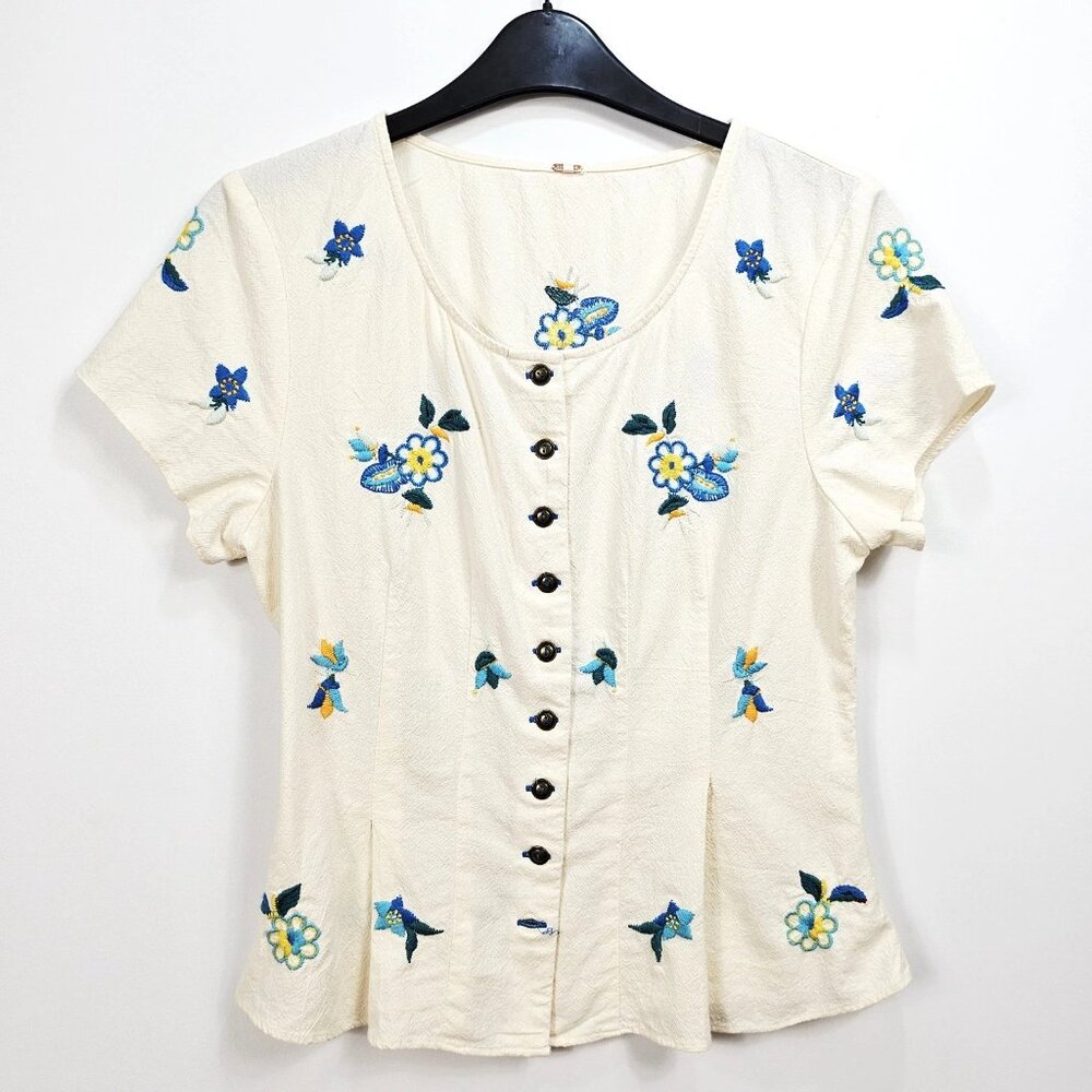 Free People - Kelly Embroidered Blouse - Ivory - XS - RRP £140